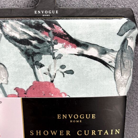 Envogue Home Shower Curtain 100%‎ Cotton Floral Pink Tael Rose cottage 72" X 72" - Picture 2 of 9